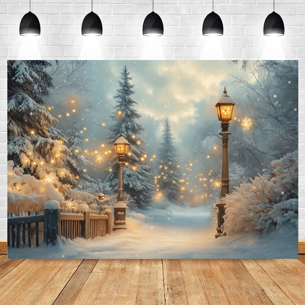 Christmas Photography Backdrop Xmas Tree Gift Toy Window Wood Door Kids Portrait Family Party Photo Background Decor Photostudio