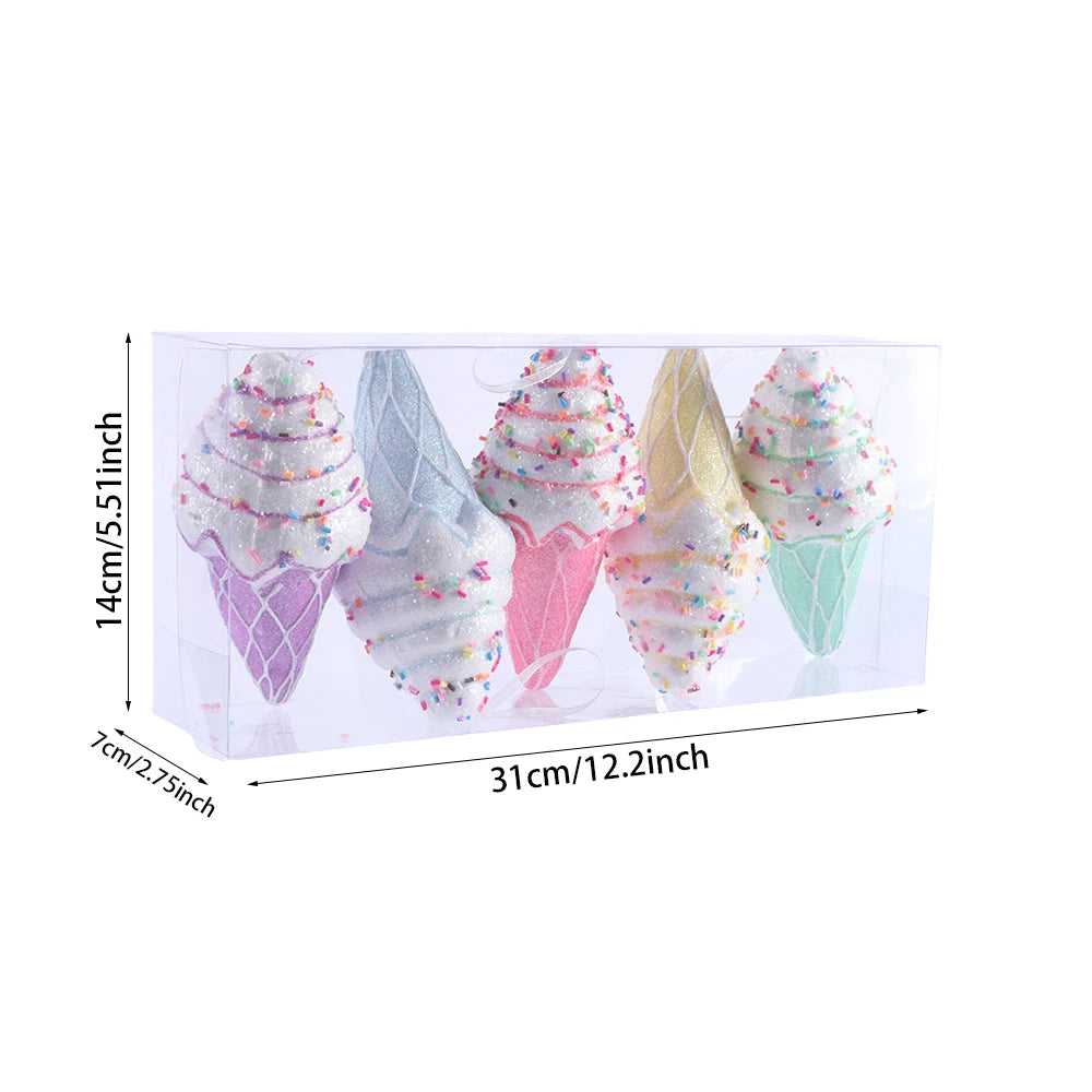 Mix Cute Candy Donuts Cupcake Ice Cream Cone Christmas Ornaments Kit Christmas Tree Hanging Decorations Gifts Navidad Natal