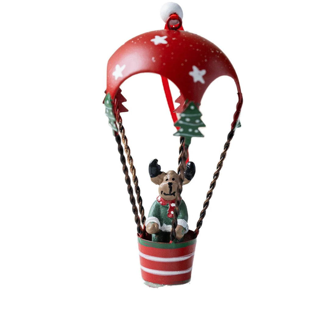 Retro Iron Christmas Pendant Antique Style Santa Claus Airplane Christmas Tree Hanging Decoration Ornaments Snowman Decorative