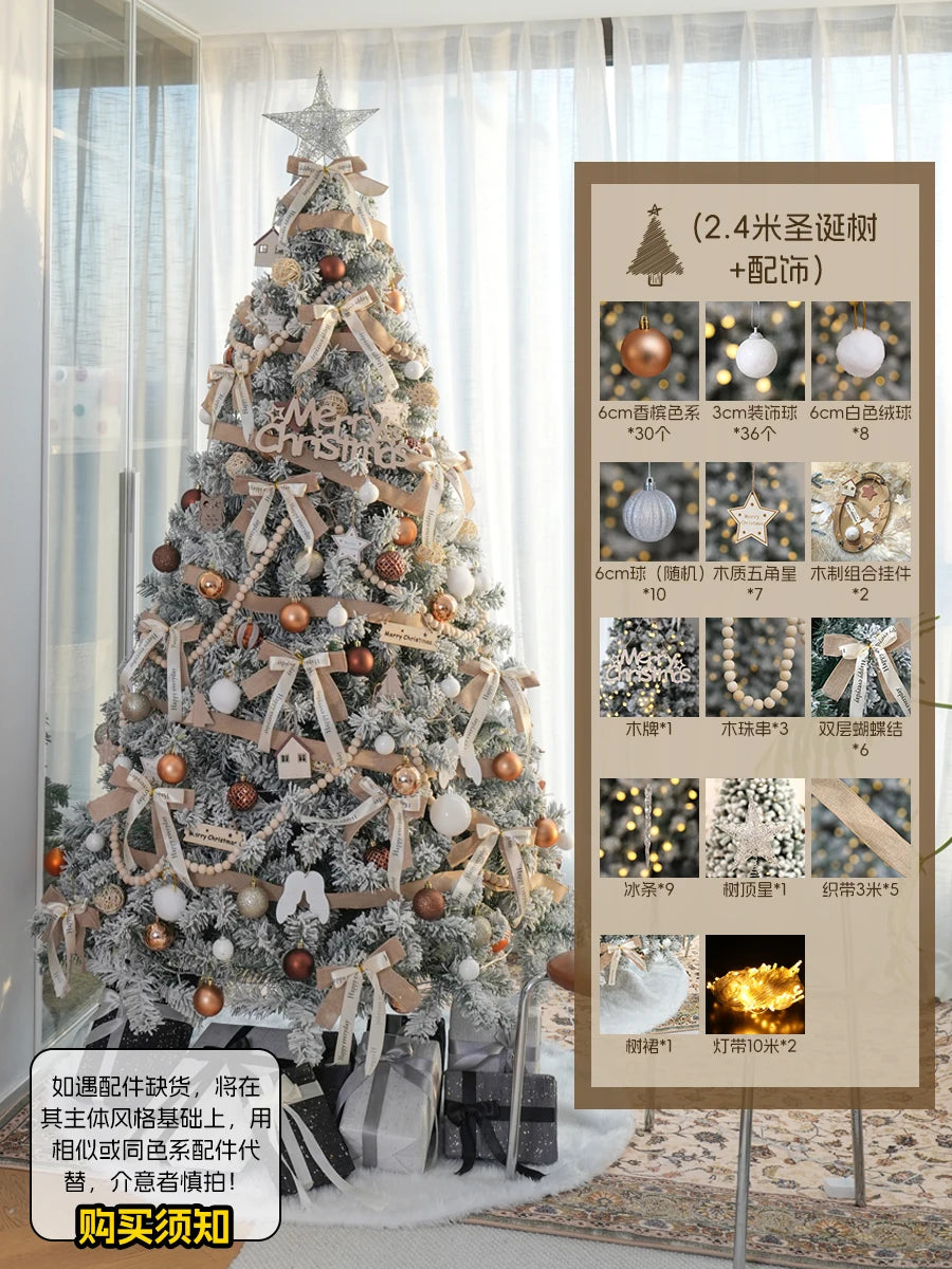 New Christmas decorations for home white Christmas tree living room high-end encryption ornaments large-scale atmosphere layout