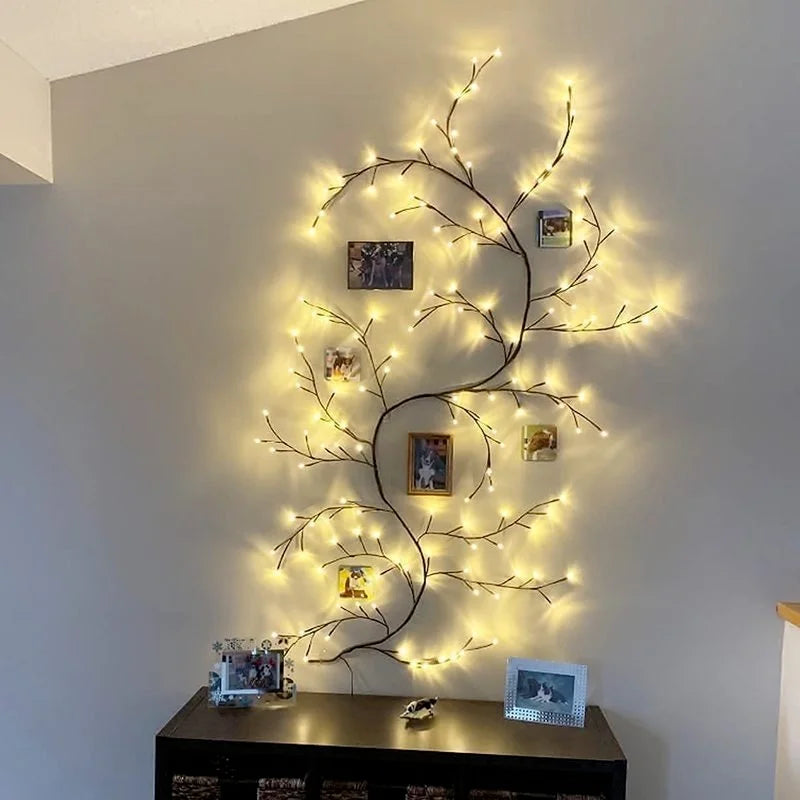 Christmas Decorations Artificial Plants Vine Tree Willow Rattan Lights 144 LED Wall Bedroom Living Room Valentine's Day Decor
