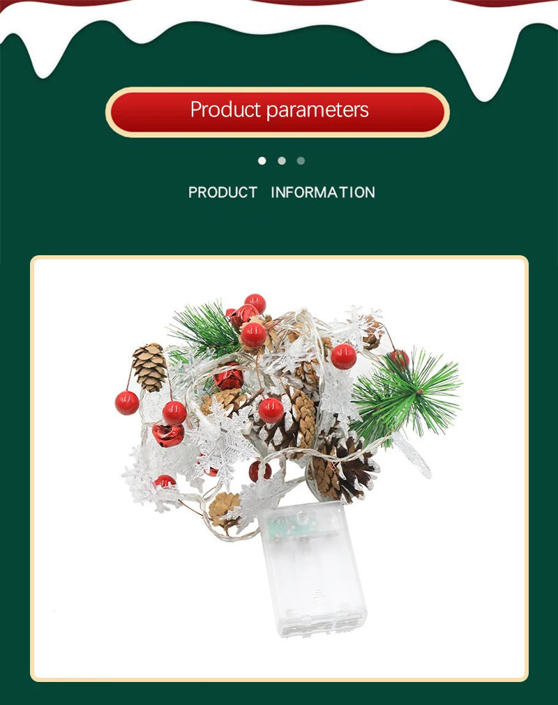 Christmas LED Light String Santa Claus Elk Snowman Xmas Ornament String Light Christmas Decorations 2025 New Year Navidad Gift