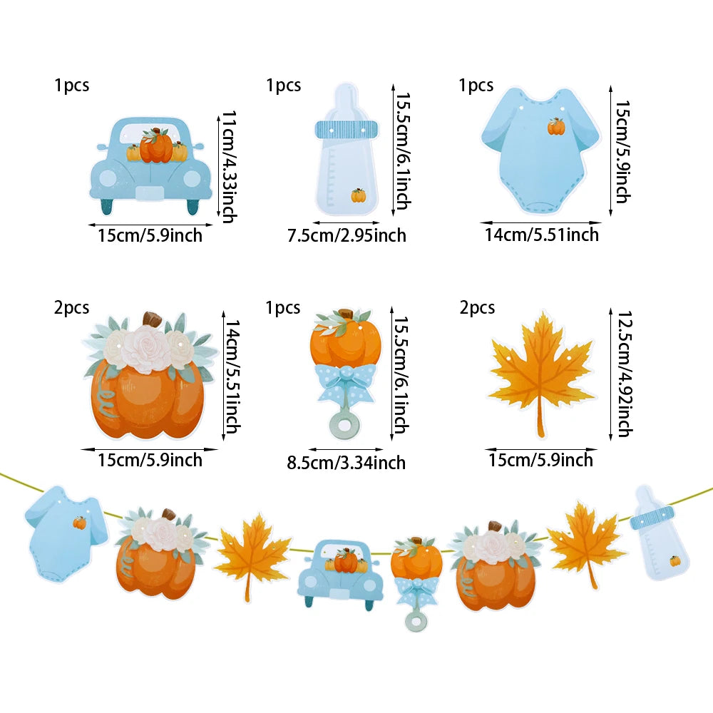 Hello Autumn Thanksgiving Decoration Happy Fall Banner Maple Leaf Cake Toppers Pumpkin Honeycomb Wall Fireplace Hanging Ornament