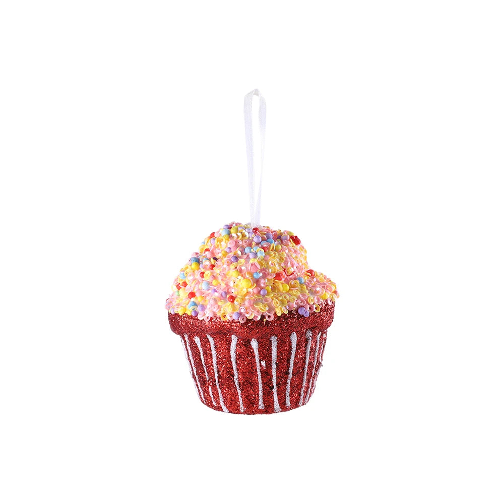 Mix Cute Candy Donuts Cupcake Ice Cream Cone Christmas Ornaments Kit Christmas Tree Hanging Decorations Gifts Navidad Natal