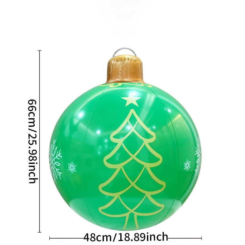 Inflatable Christmas Ball Large Xmas Inflatable Ornaments PVC Outdoor Holiday Blow Ball Outside Yard Lawn Porch Decorations