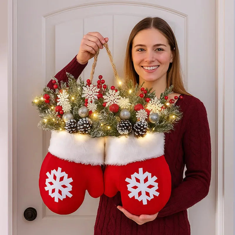 Christmas crutches, candies, lollipops, elderly people's gloves, hats, small ornaments, decorations, decorations, props