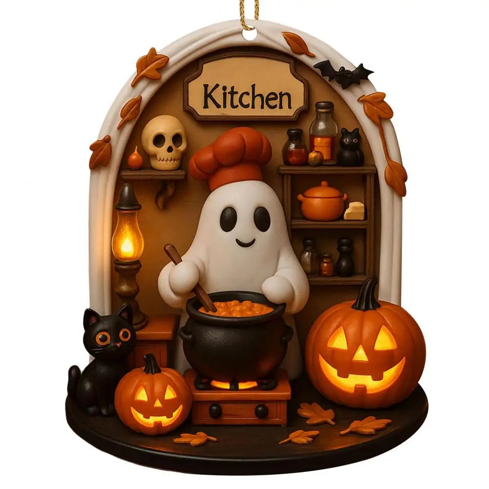 Cute Halloween Decorations Warm Halloween Ornaments Spooky Halloween Ghost Ornaments for Indoor Home Decor Acrylic for Reading