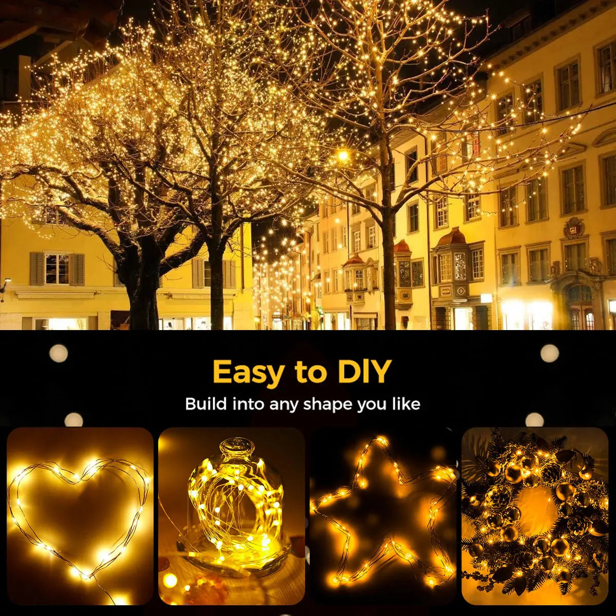 7M/12M/22M/32M/42M Solar Christmas String Lights IP65 Waterproof Christmas tree lights 8 modes Halloween Party Fairy Lights