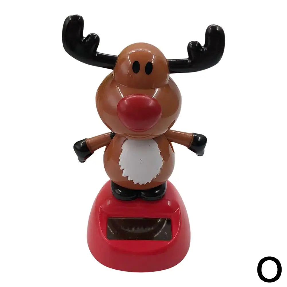 Christmas Car Decoration Solar Dancing Santa Claus Car Ornament Tree Elk Snowman Bobblehead Doll Merry Christmas Gift Accessory
