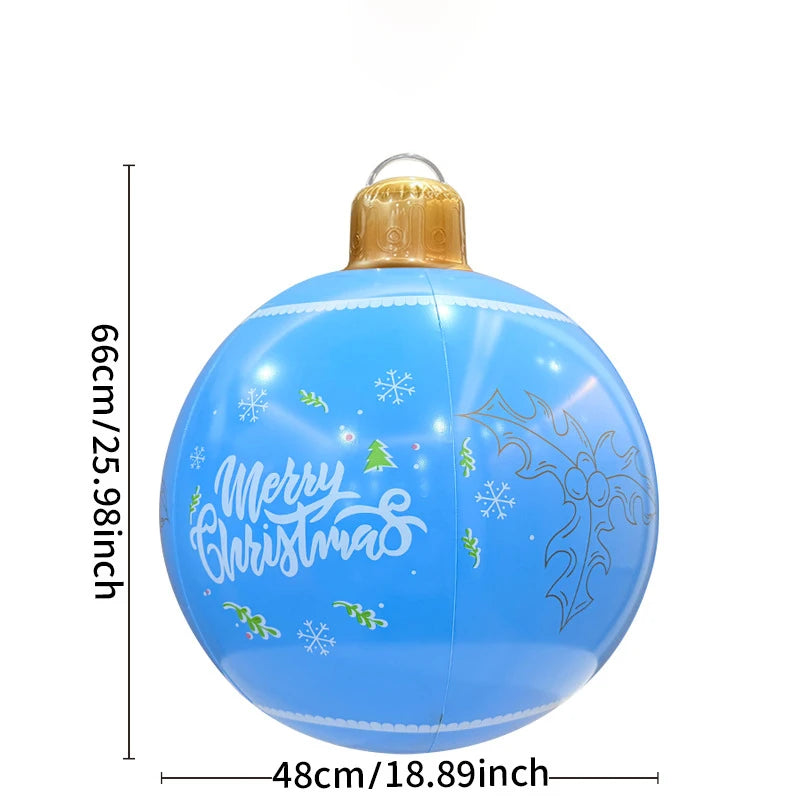 Inflatable Christmas Ball Large Xmas Inflatable Ornaments PVC Outdoor Holiday Blow Ball Outside Yard Lawn Porch Decorations