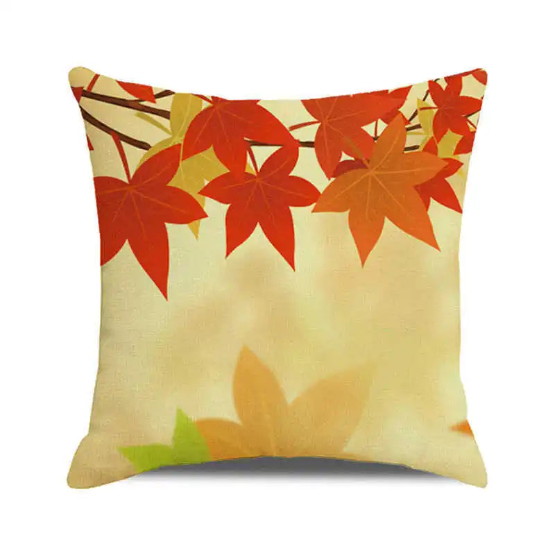 Happy Thanksgiving! Autumn maple leaves Digital printing short plush pillow covers for car sofa office cushion cover home goods