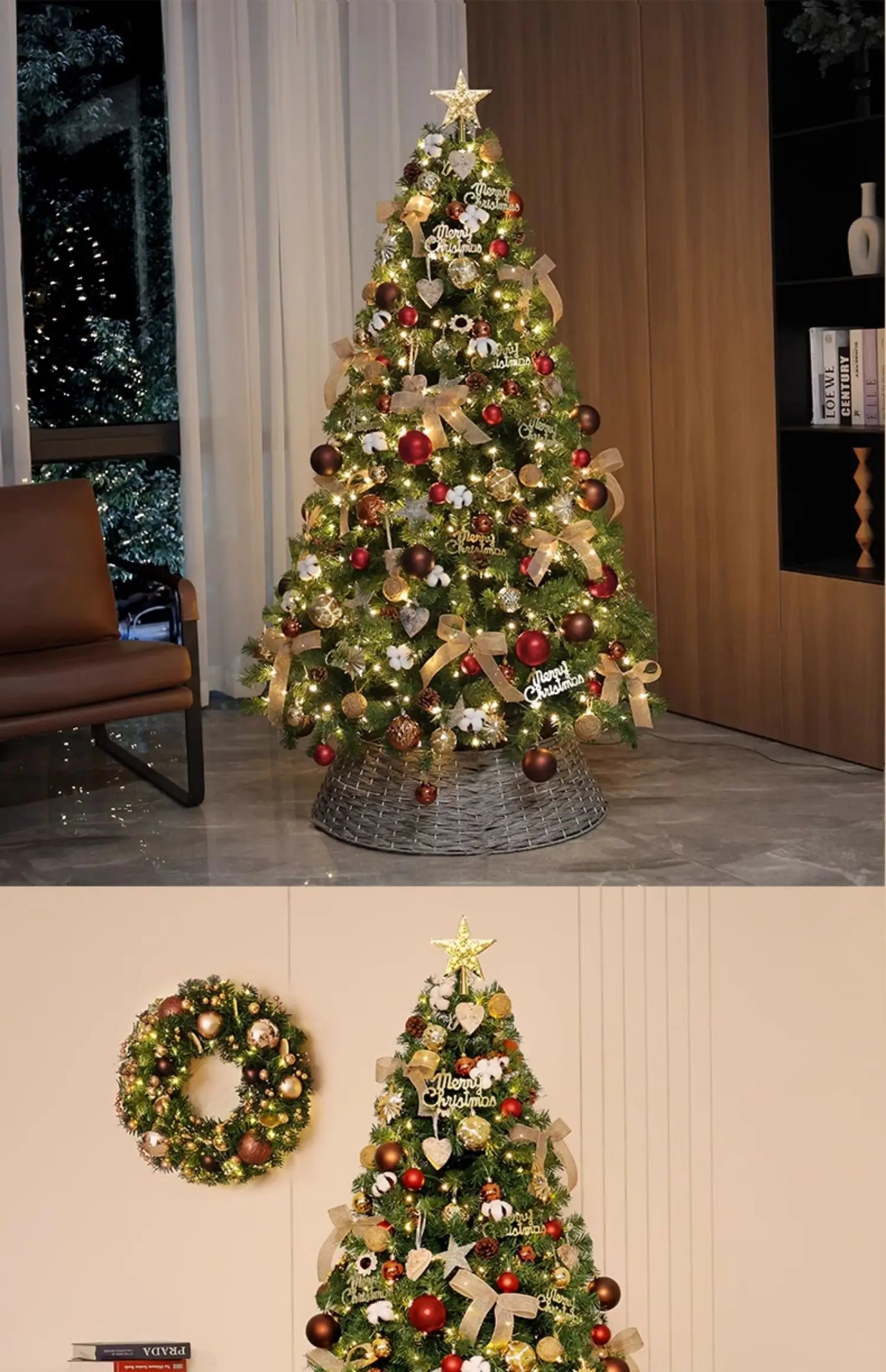 Christmas Decorations Christmas Tree with Lights Package Living Room Large Christmas Tree Ornament Scene Decoration