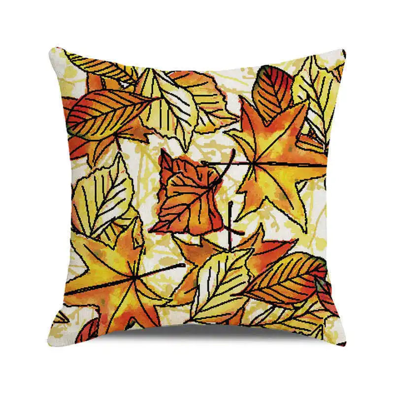 Happy Thanksgiving! Autumn maple leaves Digital printing short plush pillow covers for car sofa office cushion cover home goods