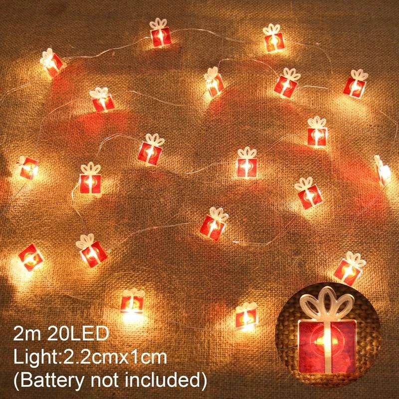 Snowman Christmas LED Garland String Light Merry Christmas Decorations For Home 2024 Xmas Tree Ornament Navidad New Year Gifts