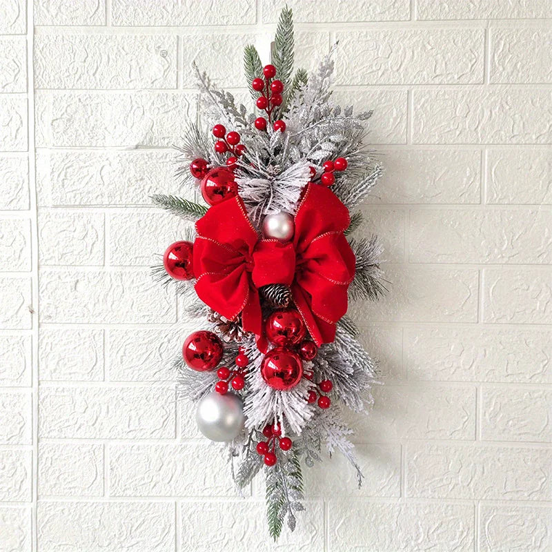 Festive Christmas Upside-Down Staircase Ornaments Home Wall Decorations Christmas Wreaths