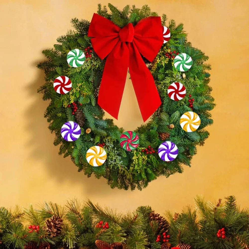 Christmas Decorations 2024 Plastic Christmas Candy Hanging Ornaments for Home Party Xmas Tree Decors New Year Navidad Supplies