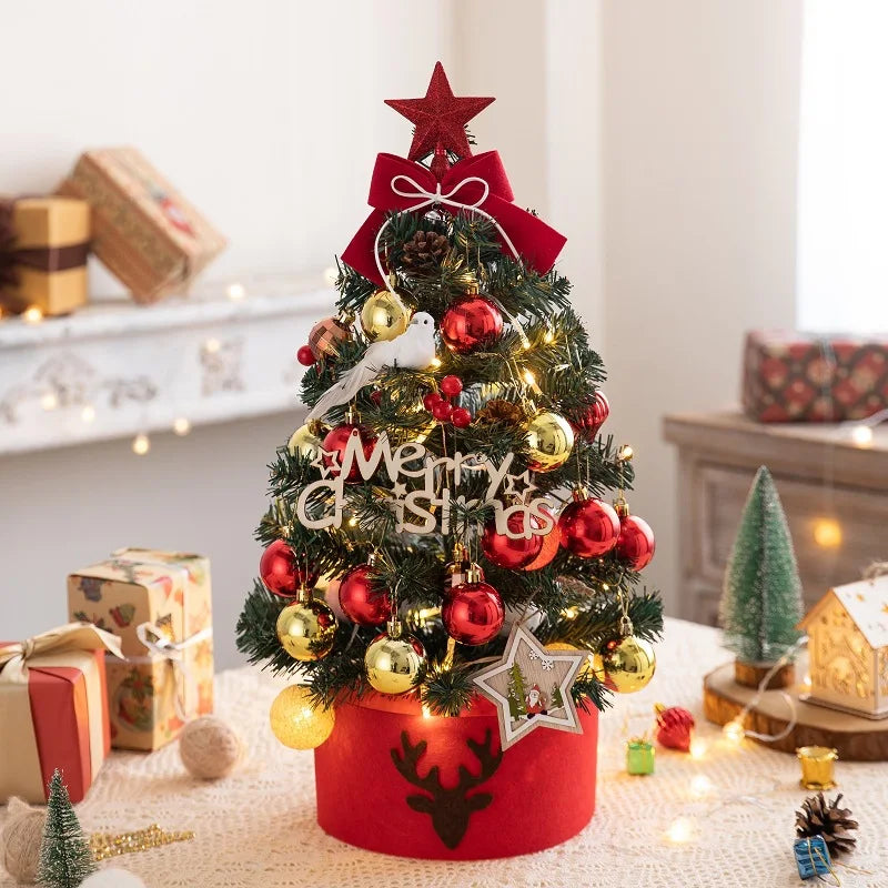 Christmas Decoration 45/60cm Christmas Tree Desktop Small Tree Ornaments Navidad Gift Christmas Festival Party Supplies