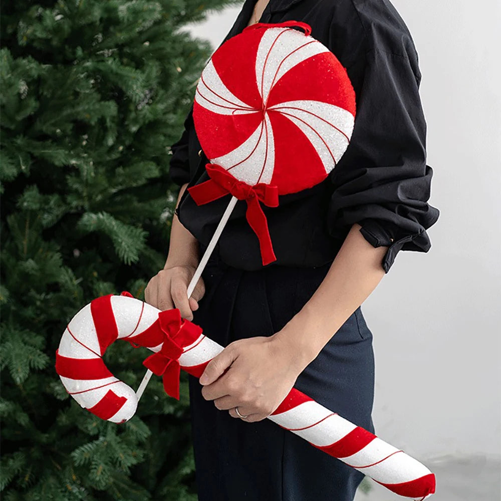 Christmas Decorations Large Candy Canes Christmas Tree Lollipop Decoration Ornaments Decorative for Home Party Decor Xmas Gift