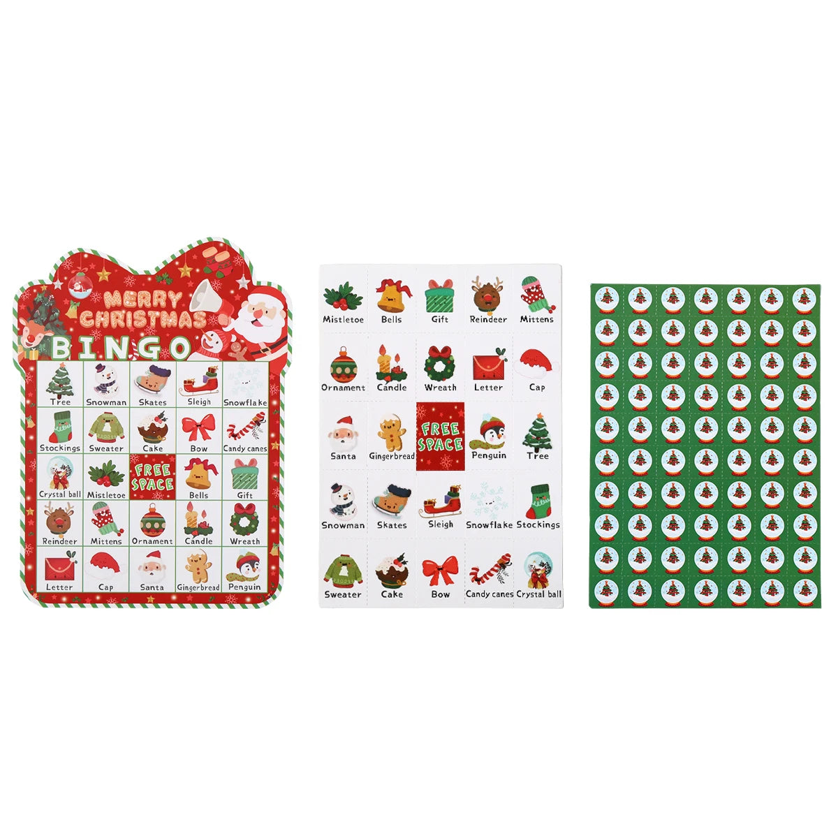 Christmas Cartoon Bingos Game Cards Merry Christmas Decoration for Home 2025 Bingo Game Set Navidad Natal New Year Gift 2026