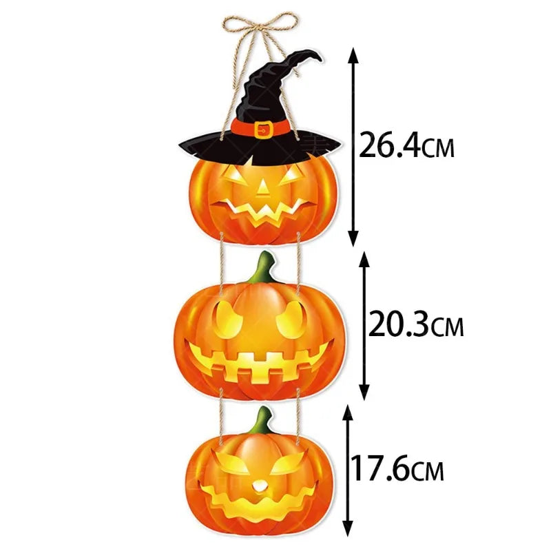 Halloween Party Door Decorations Horror Pumpkin Ghost Bat Hanging Pendent paper Sign for Home Halloween Festival Party Decor