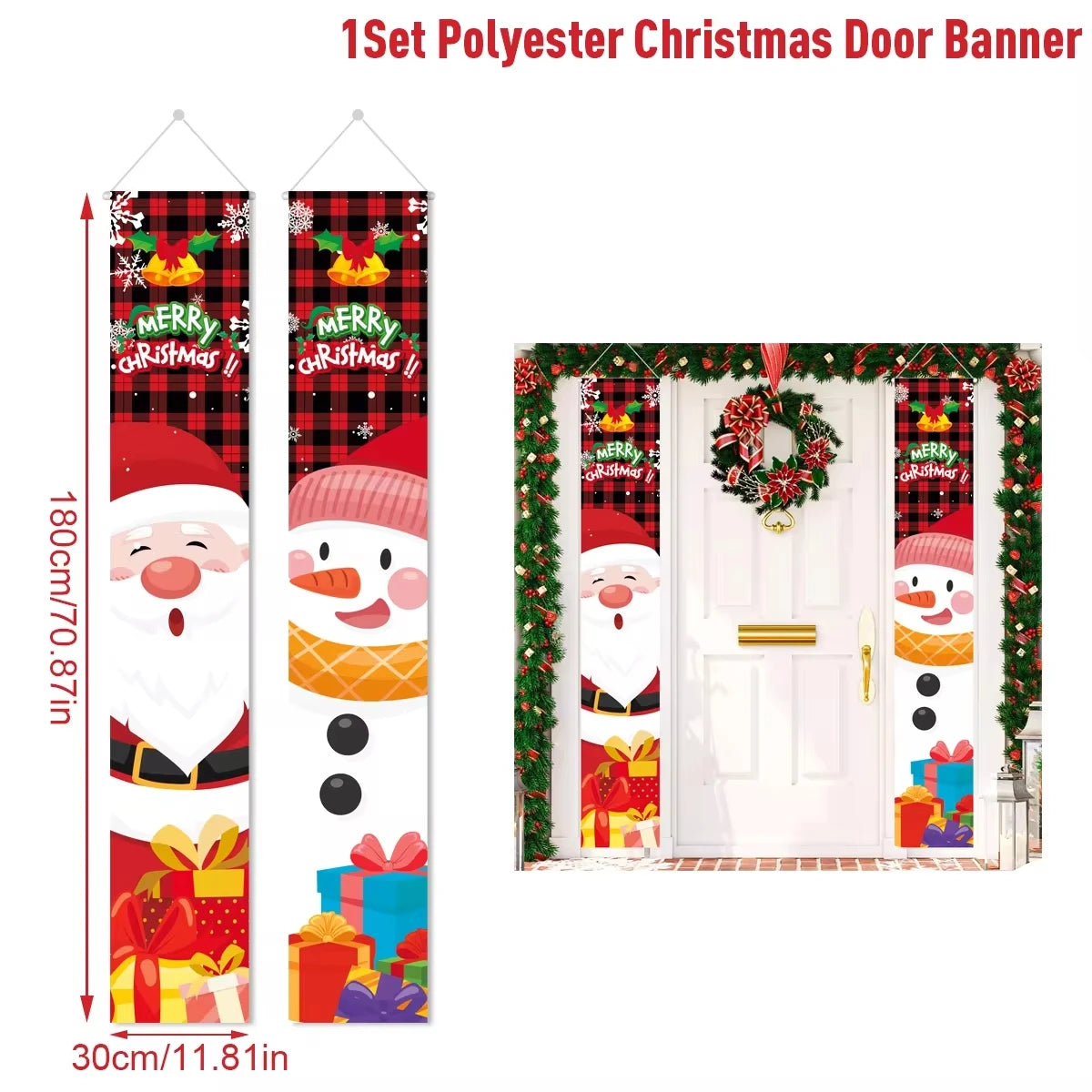 Christmas Hanging Door Banner Merry Christmas Decorations for Home Xmas Navidad Noel Natal Door Decor Happy New Year Gifts 2025