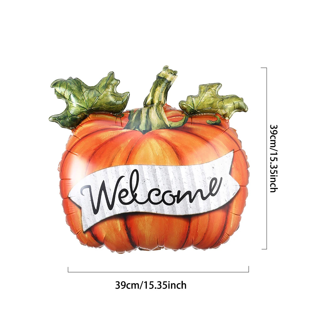 Hello Autumn Thanksgiving Decoration Happy Fall Banner Maple Leaf Cake Toppers Pumpkin Honeycomb Wall Fireplace Hanging Ornament