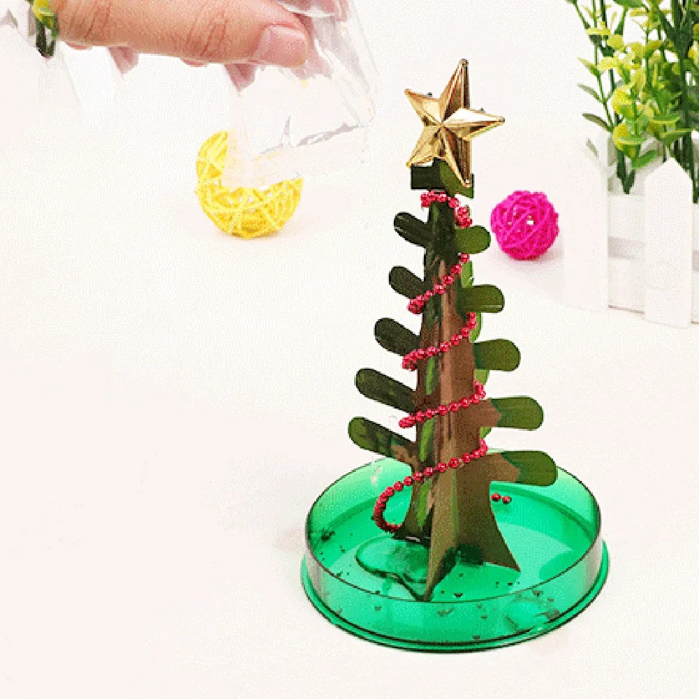 Mini Magic Christmas Tree Decor Educational Magic Grow Crystal Christmas Tree Novelty DIY Fun Xmas Gift for Adults Kids
