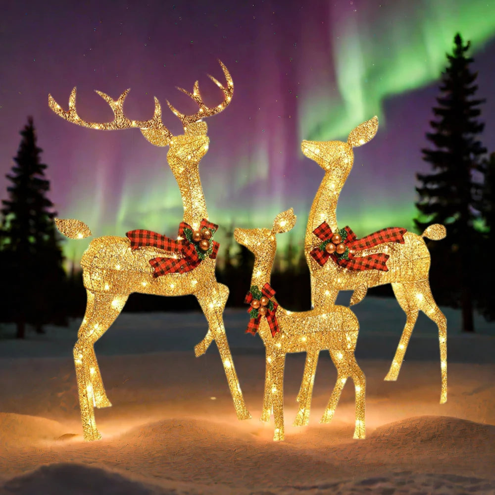 Christmas decorations Christmas Glow deer decorations mother and son deer ornaments Outdoor layout reindeer lights