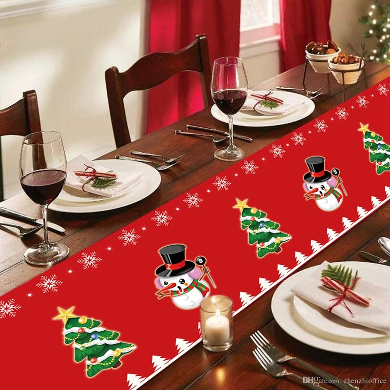 Christmas Table Runner Merry Christmas Decoration for Home Xmas Party Decor 2025 Navidad Notal Noel Ornament Happy New Year 2026