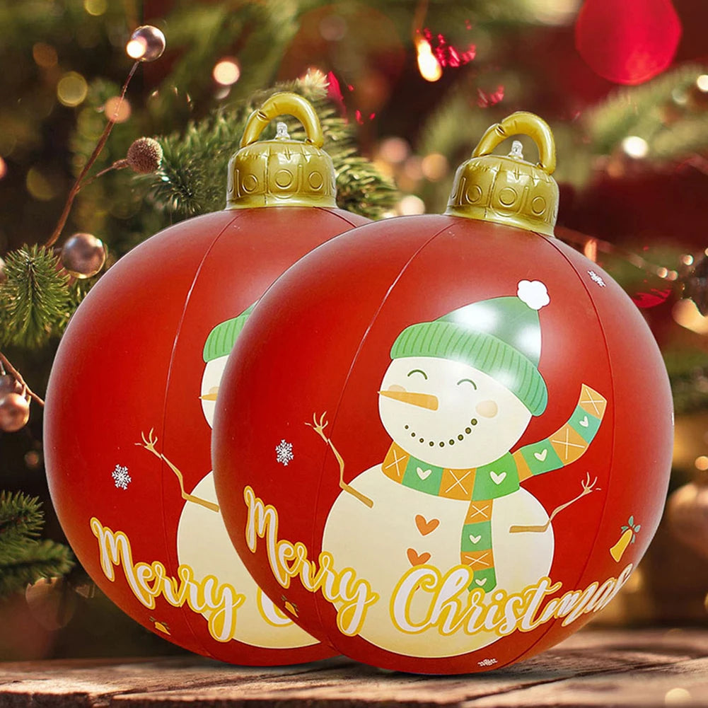 60cm Giant Inflatable Christmas Balls PVC Giant Big Large Balls Xmas Tree Decorations Toy Outdoor Xmas Holiday Yard Lawn Balls