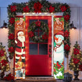 1set Christmas Decorations Door Banner Merry Christmas Santa Snowman Hanging Banner Supplies New Year Home Xmas Decor Noel