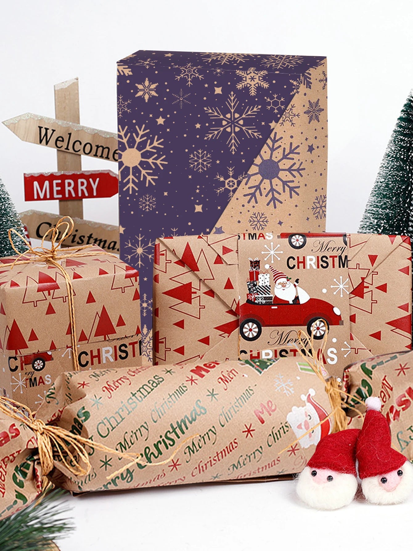 Christmas Gift Wrapping Paper Christmas Trees Handmade Paper Gift Wrapping Paper Flower Bouquet Packaging Paper