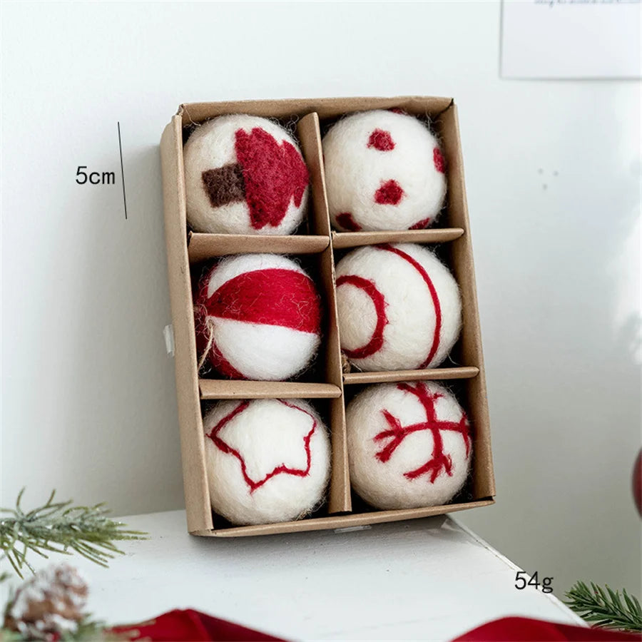 Christmas Felt Wool Balls Snowballs Christmas Tree Decoration Hangings diy New Year Ornaments