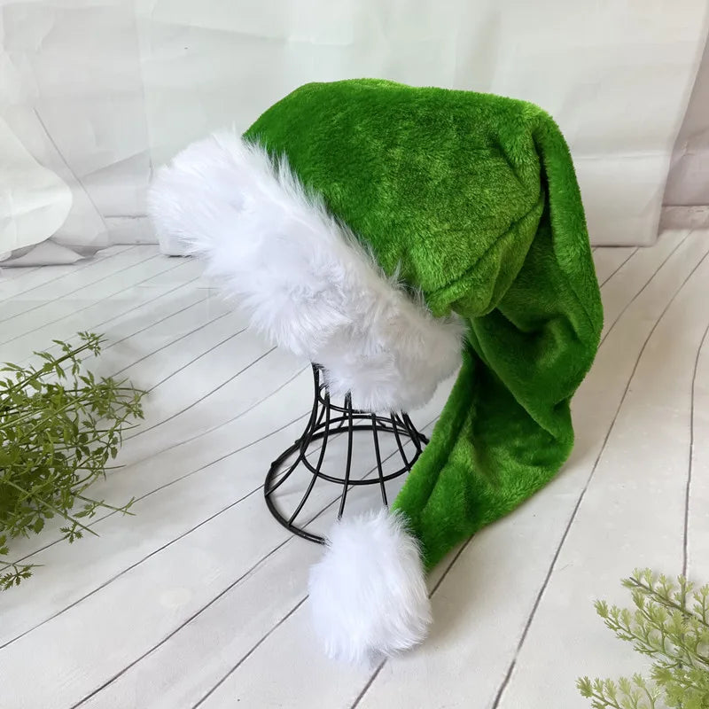 Black and White Fur Plush Hat for Adults and Children, Christmas Cap, Xmas Party, Home Decoration, High Quality