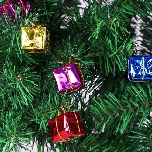12pcs Christmas Mini Box Ornaments Foam Gift Box Color Candy Box Xmas Tree Hanging Pendant New Year Party Christmas Decoration