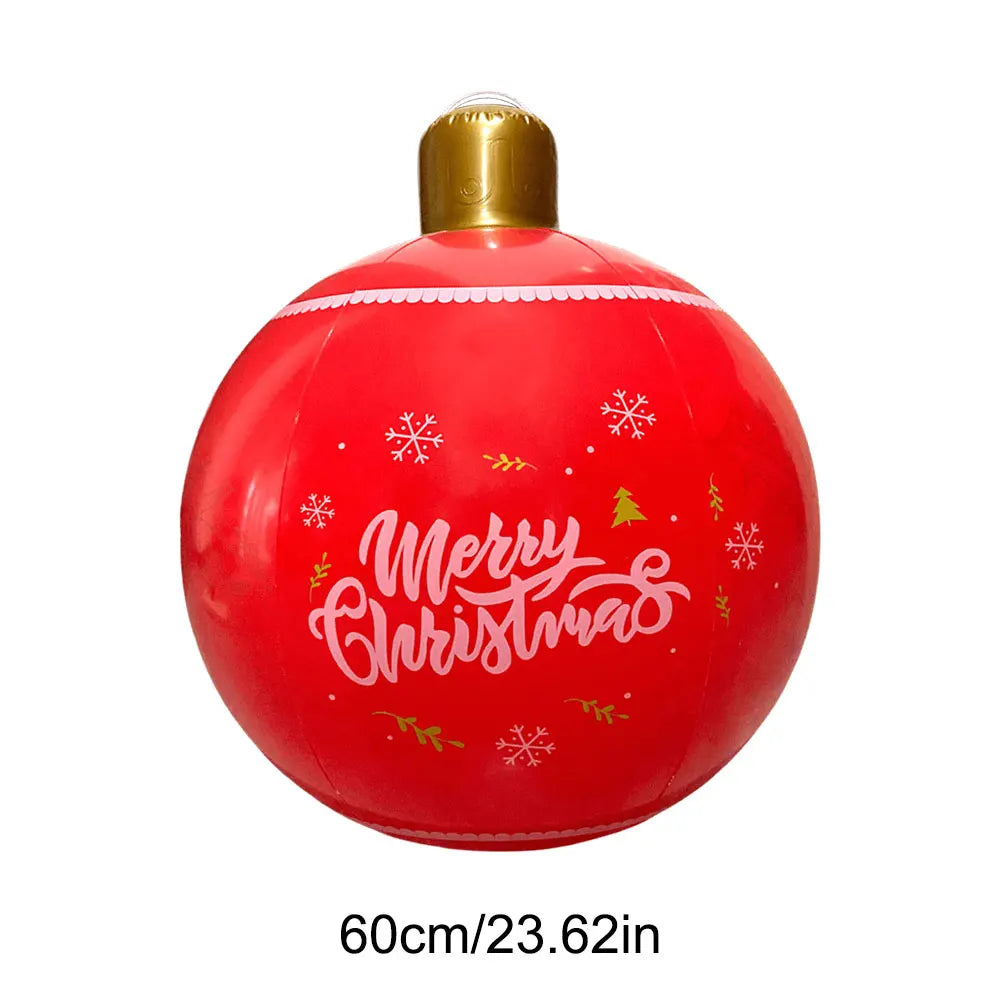 24 Inch PVC Inflatable Christmas Ball Outdoor Christmas Decorations Christmas Decorations Ball Holiday Yard Lawn Porch Decor