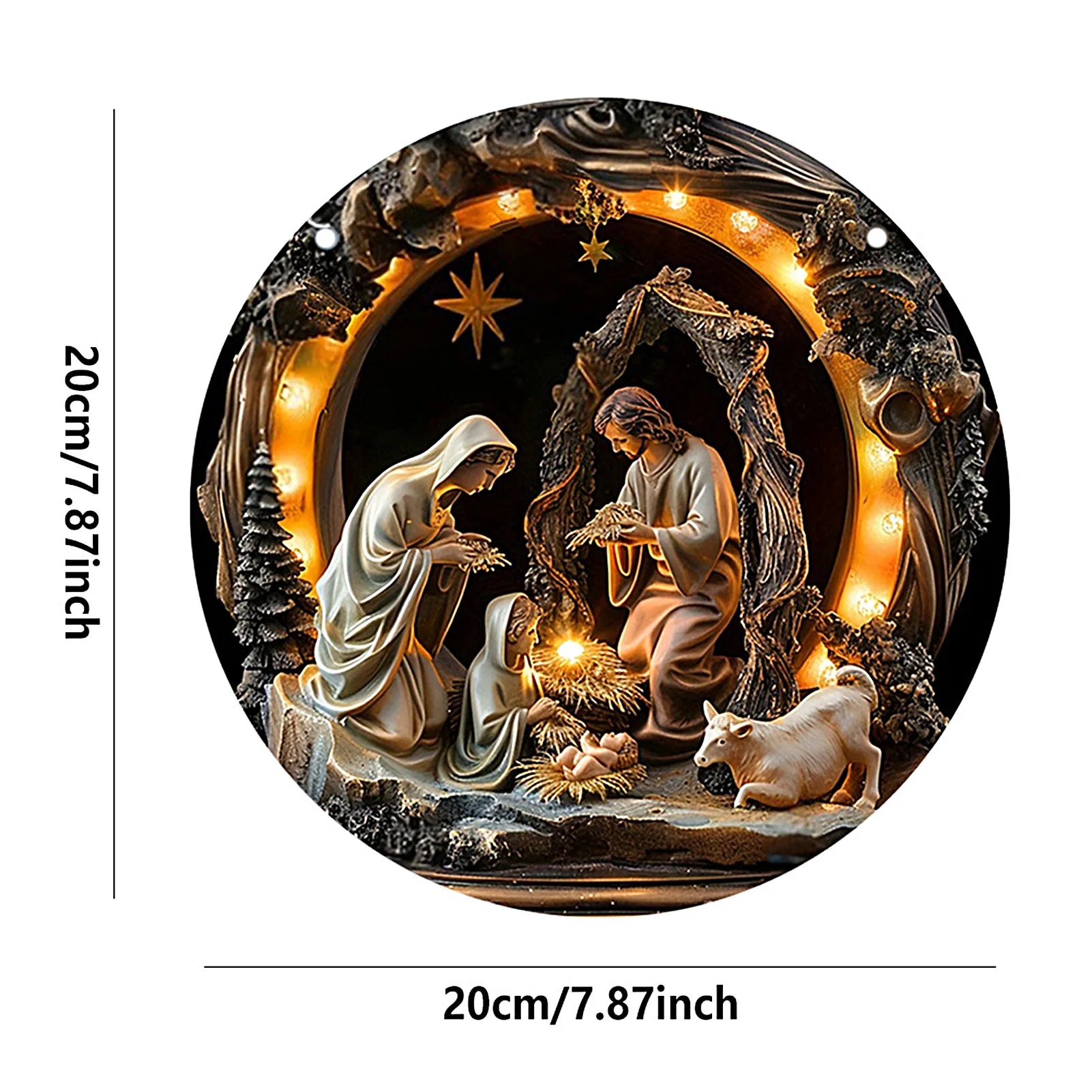 Christmas Nativity Ornaments 12X Christmas Decoration wooden Nativity Scene pendant Christmas Tree Decorations Easter Home Decor