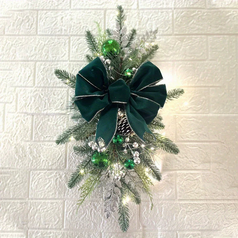 Festive Christmas Upside-Down Staircase Ornaments Home Wall Decorations Christmas Wreaths