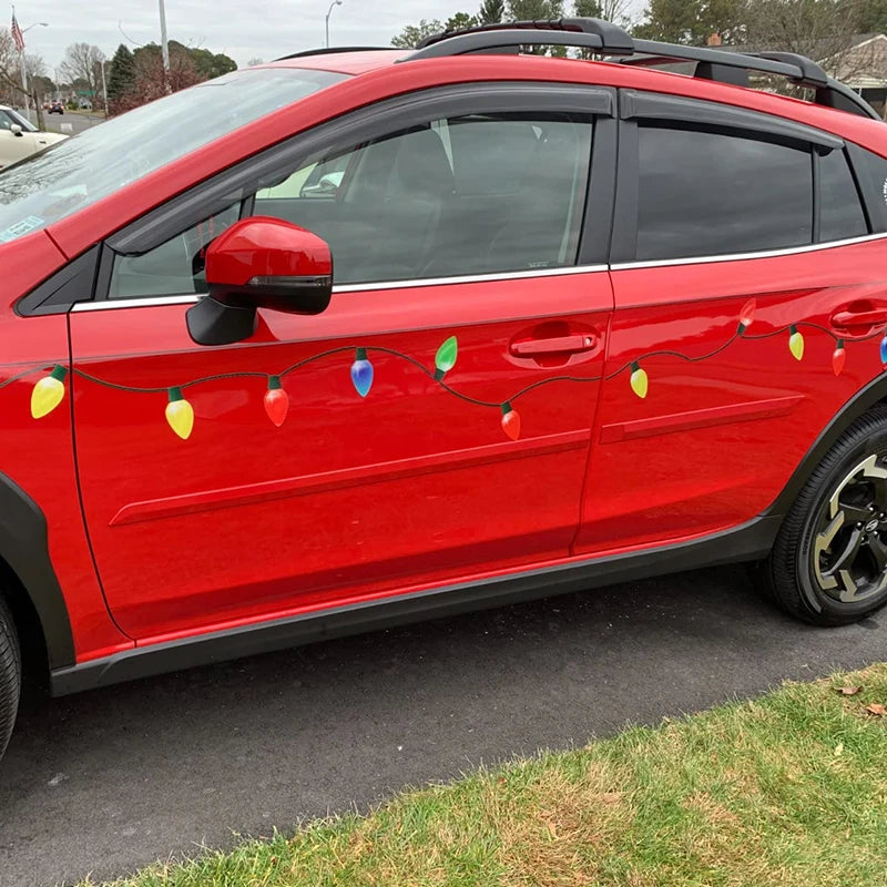 Christmas Car Refrigerator Decoration Reflective Bulb Light Shaped Magnets Stickers Magnetic Wires Ornaments Set Xmas home decor