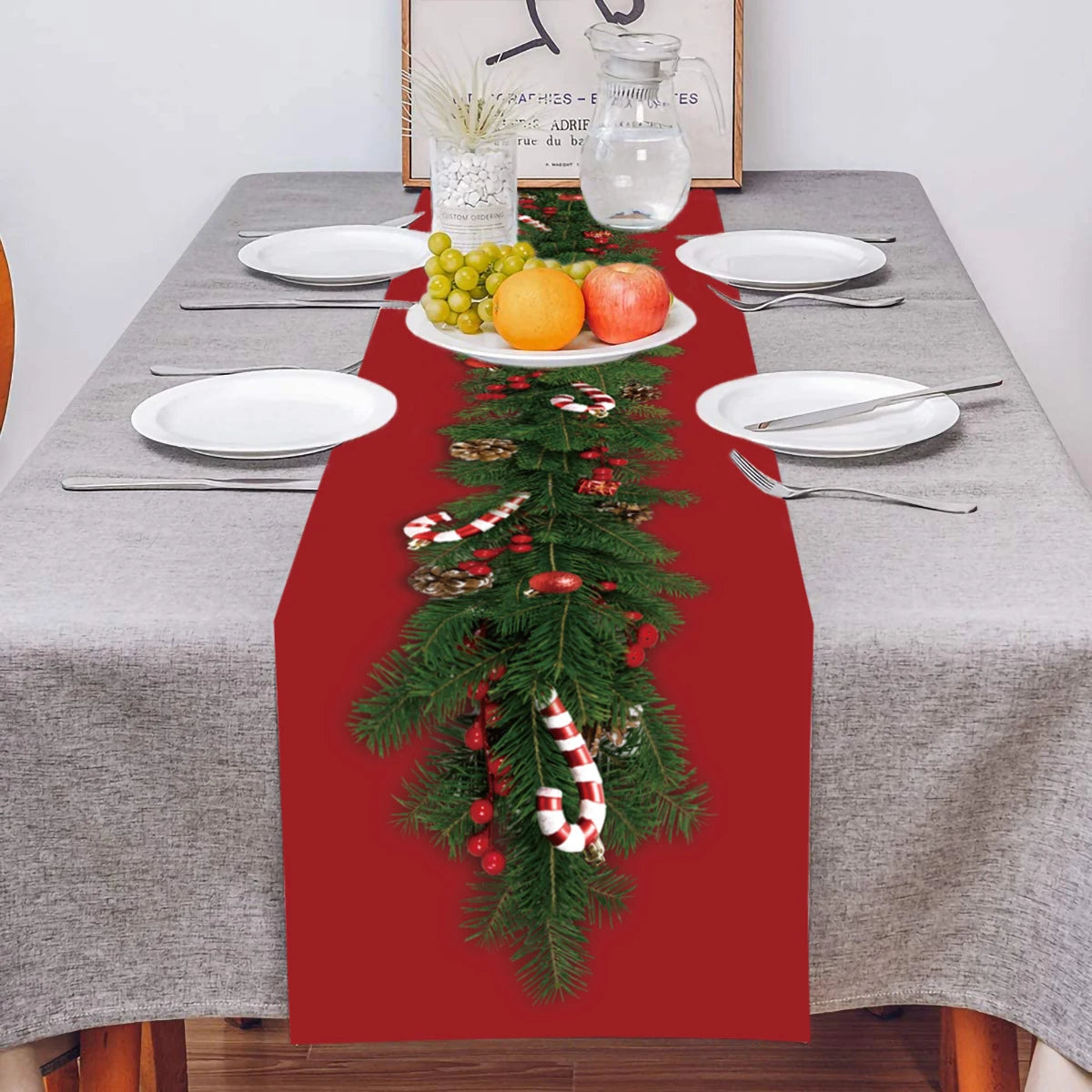 Christmas Table Runner Merry Christmas Decoration for Home Xmas Party Decor 2025 Navidad Notal Noel Ornament Happy New Year 2026