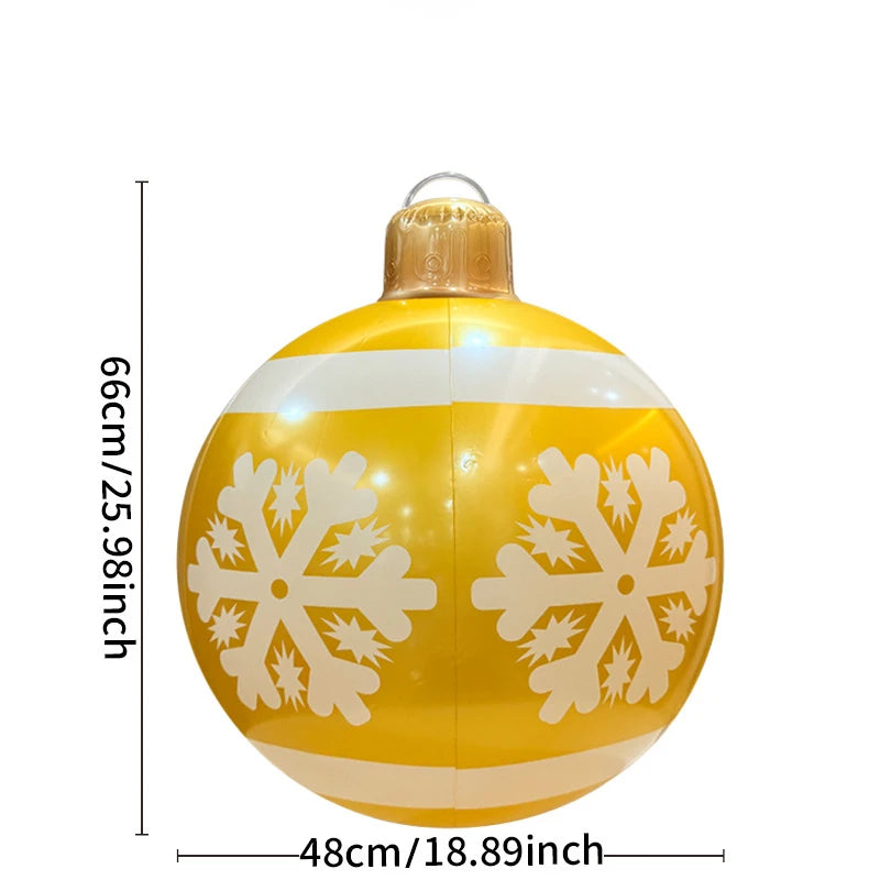 Inflatable Christmas Ball Large Xmas Inflatable Ornaments PVC Outdoor Holiday Blow Ball Outside Yard Lawn Porch Decorations