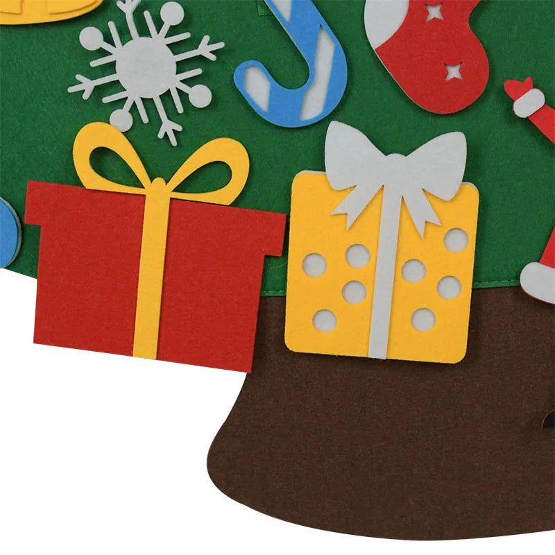 DIY Felt Christmas Tree Christmas Decoration for Home Navidad 2022 New Year Christmas Ornaments Santa Claus Xmas Kids Gifts
