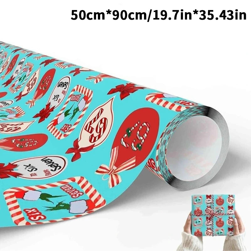 67 Santa-themed Christmas Wrapping Paper, 6 7 Children's Gift Wrap, 67 Humorous Christmas Wrap