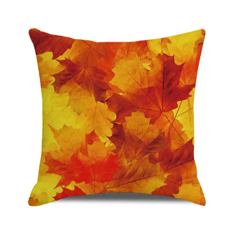Happy Thanksgiving! Autumn maple leaves Digital printing short plush pillow covers for car sofa office cushion cover home goods