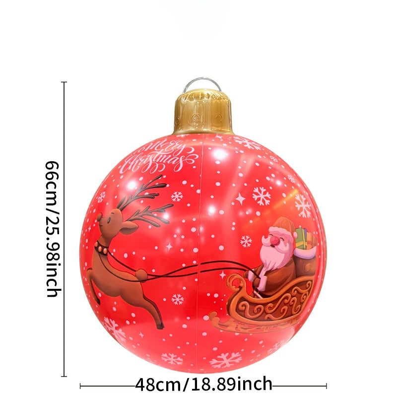Inflatable Christmas Ball Large Xmas Inflatable Ornaments PVC Outdoor Holiday Blow Ball Outside Yard Lawn Porch Decorations