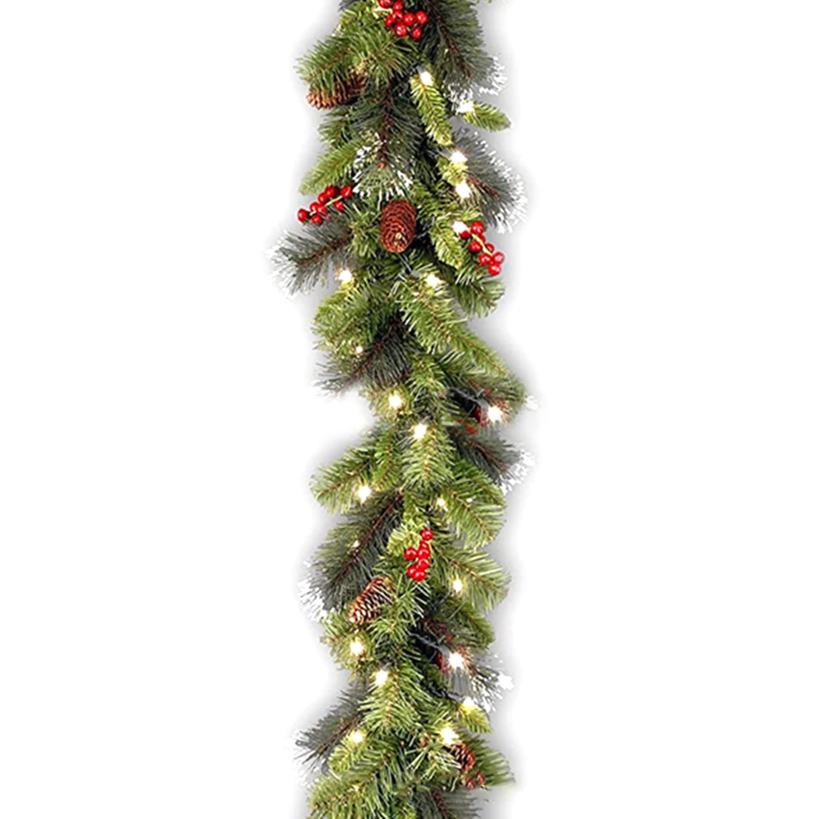 Christmas Garlands With Pinecones Red Berries Artificial Christmas Wreaths For Home Xmas Tree Stairs Door New Year Decoration