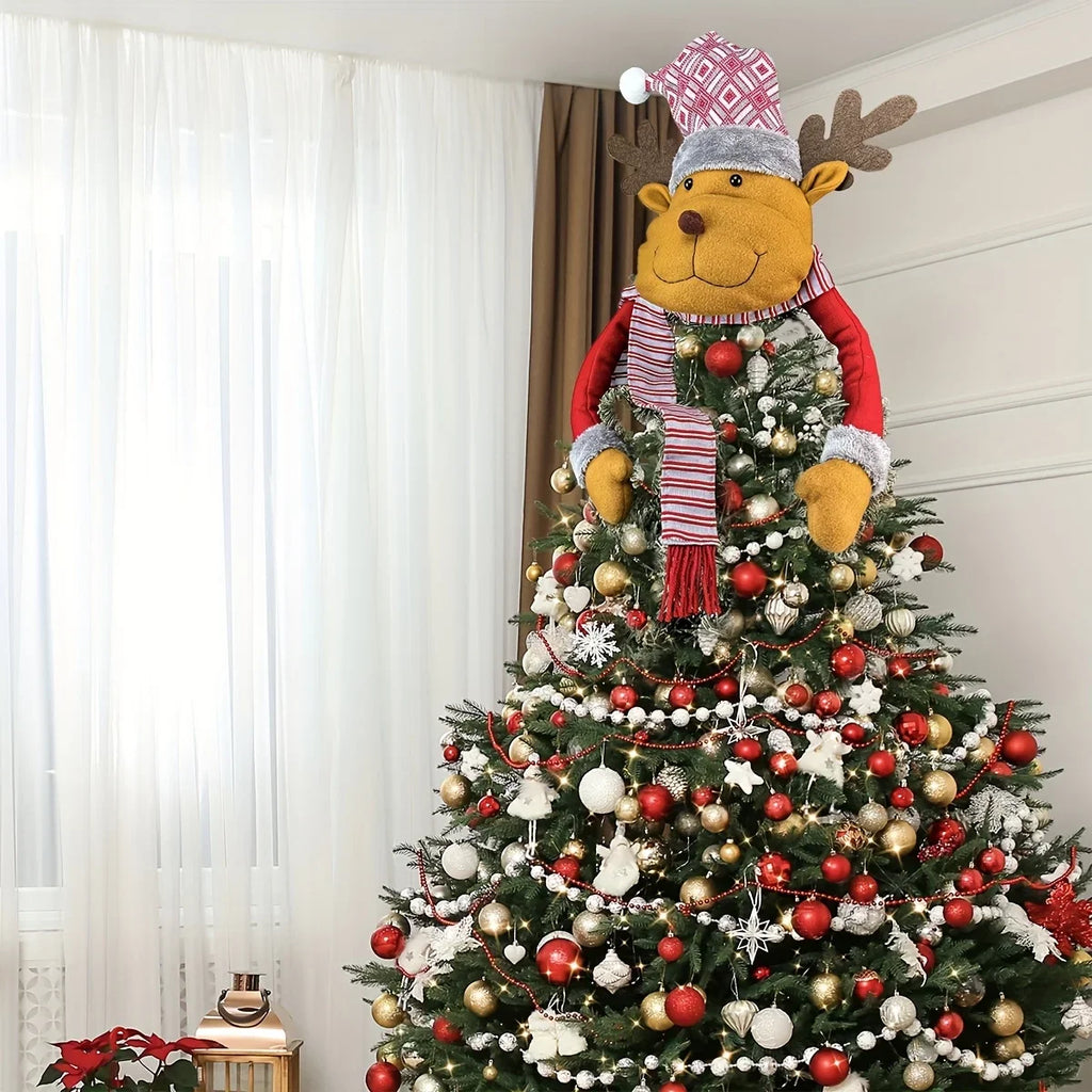 Christmas Decorations Santa Claus Home Christmas Tree Decorations Snowman Tree Top Star Decorations for Mall Home Christmas