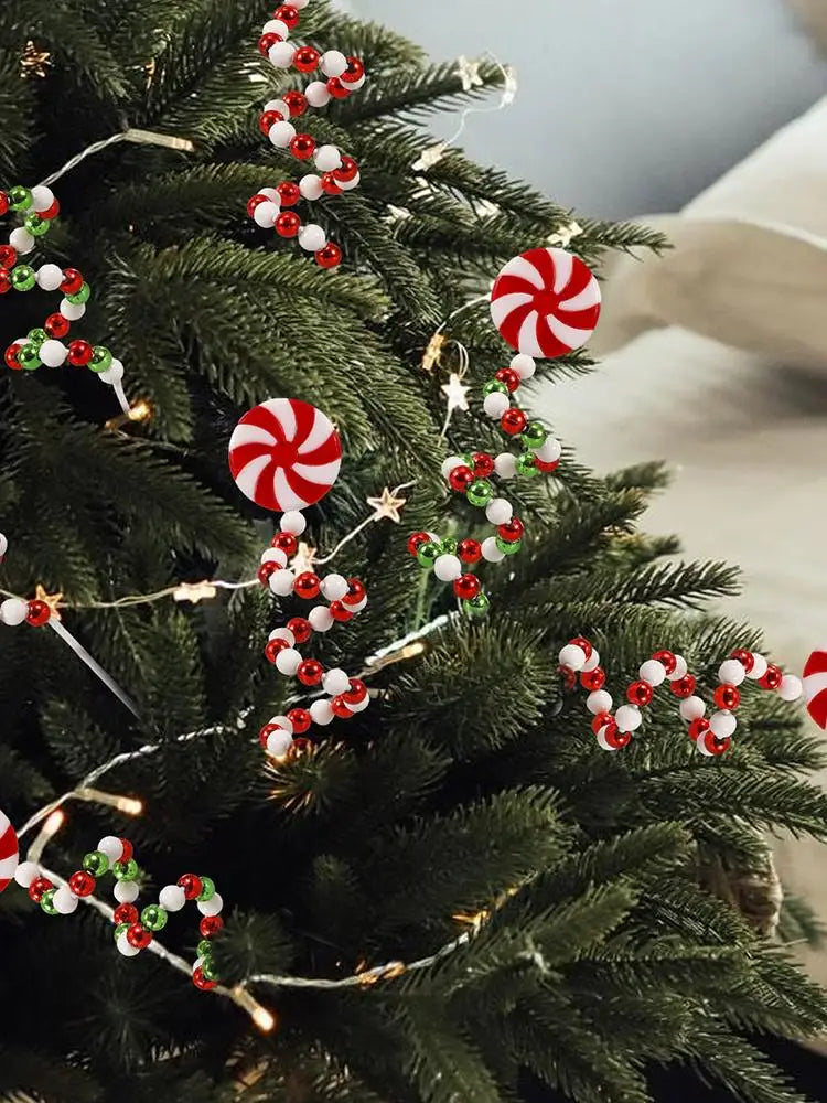 Christmas Candy Cane Decorations Christmas Tree Decoration Red White Lollipop Decoration Curved Candy Christmas Tree Stems Decor