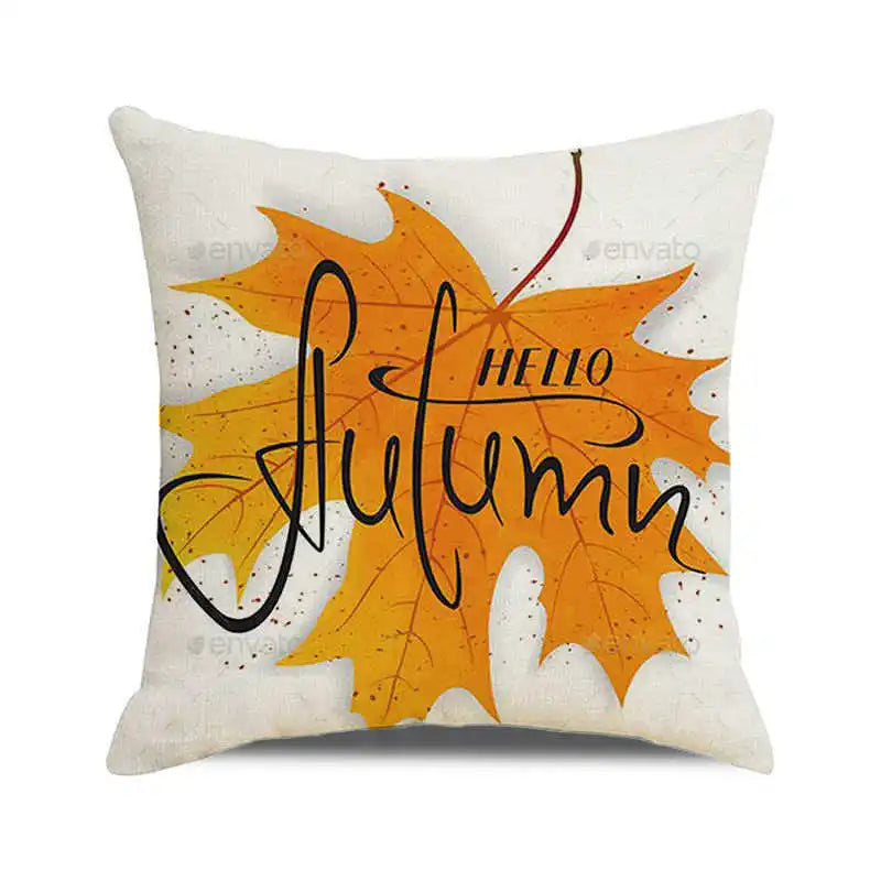 Happy Thanksgiving! Autumn maple leaves Digital printing short plush pillow covers for car sofa office cushion cover home goods