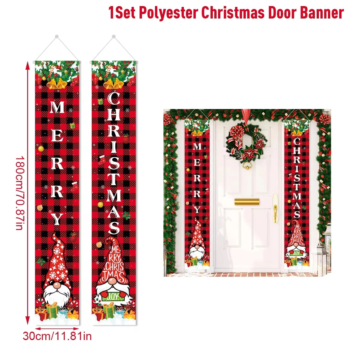 Christmas Hanging Door Banner Merry Christmas Decorations for Home Xmas Navidad Noel Natal Door Decor Happy New Year Gifts 2025